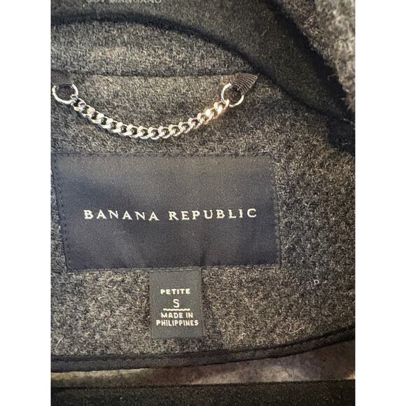 Banana Republic Toggle Closure Gray Wool Coat Size PS - Picture 10 of 11